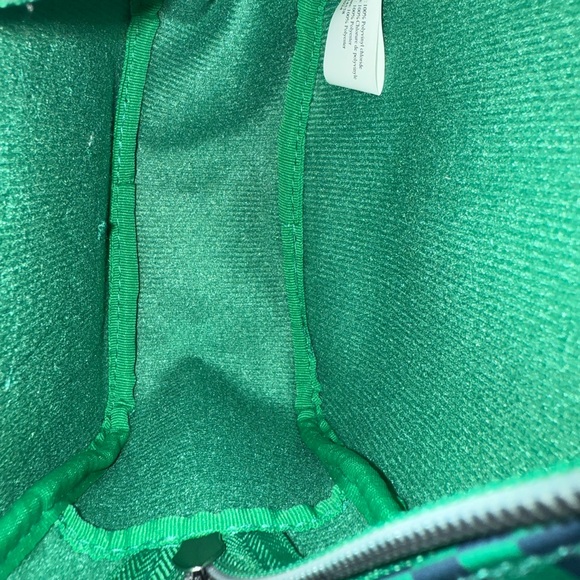 Bath & Body Works Mini Checker Backpack Makeup Bag Reindeer Dog w Bells Like New - Picture 8 of 8